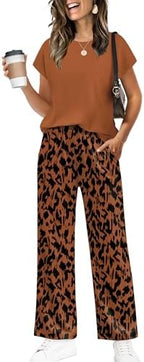 WIHOLL Two Piece Sets for Women Summer Spring Outfits Travel Cruise Resort Wear 2026 Beach Vacation Palazzo Pants Set by WIHOLL