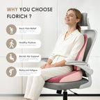 Upgrade Large Car Seat Cushion and Lumbar Support Pillow, Ergonomic Memory Foam Driving Seat Cushion for Back & Sciatica Pain Relief, Non-Slip Washable Seat Cushion for Car, Driver, Office-Pink - Image 7