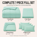 CozyLux Full Size Comforter Sets Mint Green - 7 Pieces Bed in a Bag - Image 2