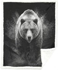 Grizzly Bear Sherpa Blanket Strong Animal Print Throw Blanket for Men Cozy Soft Warm 60x80 Inches Wildlife Design Comfort Gift for Bedroom Couch Office Decor Birthday Housewarming Anniversary by Sleepwish