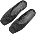 Elegant Bohemian Crochet Mules for Women, Breathable Hollow-Out Woven Knit Flats, Pointed Toe Summer Beach Sandals, Lightweight Slip-on Loafers for Travel & Daily Wear by Unknown
