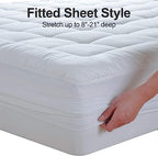 EASELAND Twin XL Mattress Pad Cotton Pillow Top Mattress Topper White - Image 6