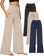 Showitty Wide Leg Pants for Women with Pockets, High Waist Yoga Lounge by Showitty