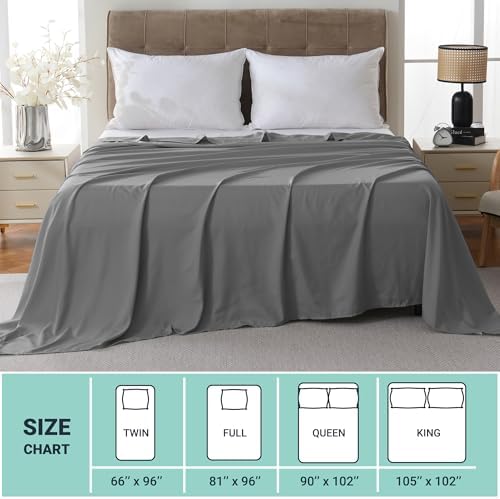 ZPECC Twin Flat Sheets Only Dark Gray 6 Pack, Color-Coded Hem Threads - Image 5