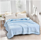 Summer Cooling Comforter, Lightweight Breathable Quilt, Double-Sided Cool Touch Fabric, Year-Round Use(Blue,39x59in) by Unknown