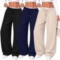 Neer 3 Pack Women's Wide Leg Sweatpants Baggy Pants with Pockets by Neer