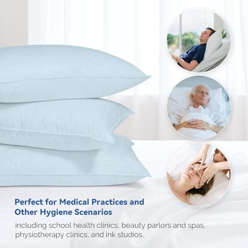 JMU 600PCS Disposable Blue Pillow Case 21" x 30", Tissue/Poly Single Use Pillowcases Medical - Image 5