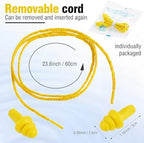 Tondiamo 200 Pairs Ear Plug Bulk with Cord Reusable Silicone, Yellow - Image 2
