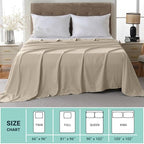 ZPECC King Flat Sheets Only Beige 6 Pack, Color-Coded Hem Threads - Image 5