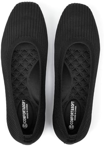 Frank Mully Women's Flats Square Toe Flats Comfortable Slip on Washable Ballet Flats Shoes for Women Dressy Work by FRANKMULLY