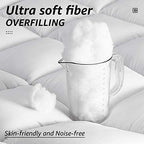 HYLEORY All Season California King Size Bed Comforter - Cooling Goose Down Alternative Quilted Duvet Insert with Corner Tabs - Winter Warm - Machine Washable - White - Image 3