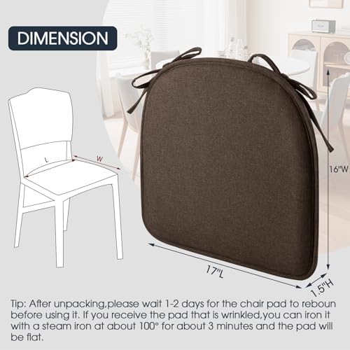 TushGuard Chair Cushions, 4 Pack Memory Foam Chair Pads, Brown - Image 5