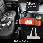 Back Seat Car Organizer, Nappa Leather Seat Organizer with Cup Holders - Image 4