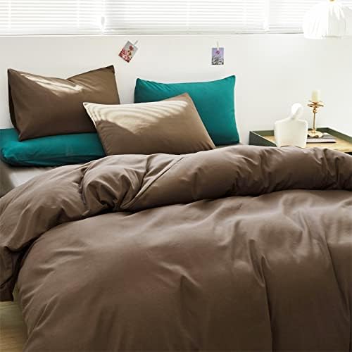 Luxlovery Brown Comforter Set Queen Mocha Brown Bedding Comforter Set Chocolate Color Solid Soft Breathable Blanket Quilts Chestnut Bedding Set for Women Men Queen - Image 6