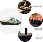 Women's Comfort Leather Slides Lightweight Flat Sandals Cute Slip On Casual Walking Slippers - Image 4