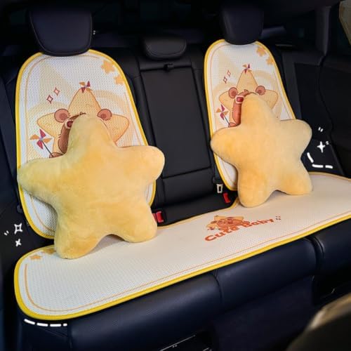 4 Pack Star Car Headrest Pillow and Lumbar Support Pillow Soft Yellow Star Decorative Pillows for Driving Cars Decor - Image 5
