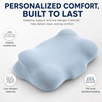Cloud Neck Pillows for Sleeping, Ergonomic Memory Foam Cervical Align Pillow, Longer Cooling Breathable Neck Support Pillow for Neck Pain Relief, Side Back Stomach Sleepers, Nap Travel - Image 2