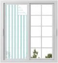 Window Privacy Film Frosted, Teal Blue Stripes Static Cling Door Window Covering, Modern Vertical Striped Minimalist UV Blocking Windows Film for Office, Hotel, Bedroom, 29.5 x 78.7 Inches by Unknown