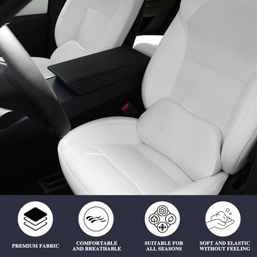 Car Lumbar Support Pillow for Driving Seat, White, 1 Pack - Image 4