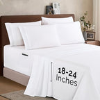 Elegant Comfort 1500 Premium Quality 4-Piece Bed Sheet Set - 18-24 Inch Extra Deep Pocket, Smart Storage Pockets, Wrinkle Free Ultra Soft 4PC Extra Deep Pocket Sheets, Twin/Twin XL, White - Image 2