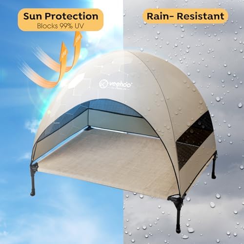 Veehoo Outdoor Dog Bed with Canopy, Cooling Elevated Dog Shade for Outside - Image 2