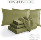 Elegant Comfort Luxury Soft 1500 Premium Hotel Quality Microfiber Wrinkle and Fade Resistant Cozy 6-Piece Bedding Set, Easy All Around Elastic Fitted Sheet, Deep Pocket, Queen, Sage/Green - Image 4