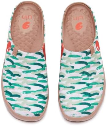 UIN Slipper Woman Travel Art Painted Shoes Wide Toe Casual Home Slip On Mules Malaga by UIN