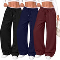 Neer 3 Pack Women's Wide Leg Sweatpants Baggy Pants with Pockets by Neer