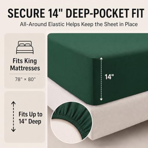 CozyLux Oversized King Comforter Set Emerald Green - 7 Pieces Bed in a Bag - Image 5