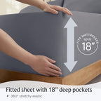 Cal King Size Sheets Set, Extra Deep Pocket Soft & Cooling Bed Sheet, 4PC - Image 6