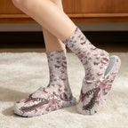 Fuzzy Slipper with Socks for Women Slip On House Slipper and Socks Set Cozy Fuzzy Slippers for Indoor - Image 2