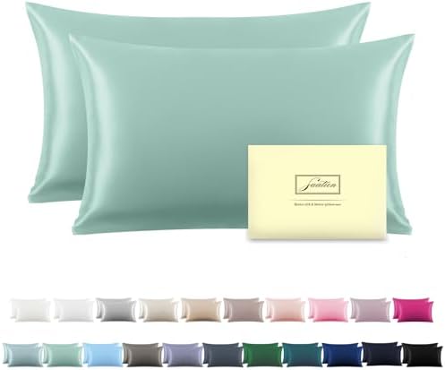 Suatien Mulberry Silk Pillow Cases 2 Pack King Size, Sage by Suatien