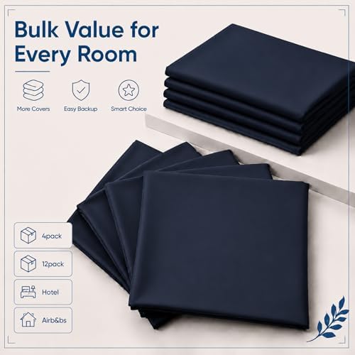ZPECC Bulk Navy Pillow Cases Queen Size 24 Pack with Envelope Closure - Image 4