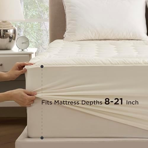 Bedsure King Mattress Pad, Mattress Topper with 8-21 Inches Deep Pocket - Image 2