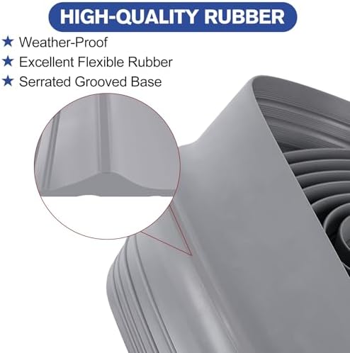 ToLanbbt 16.5Ft/5M Universal Garage Threshold Seal Strip with 300ml Black Adhesives, Garage Door Bottom Weatherproof Strip Rubber DIY Weather Stripping Replacement (Grey) - Image 4