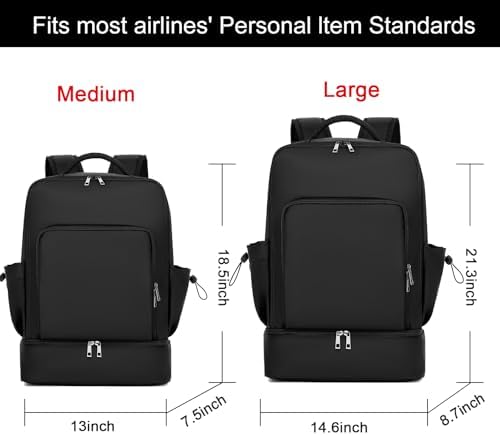 seyfocnia Gym Backpack for Men, Lightweight Sports Back pack With Shoe Compartment, Waterproof Gym Bag Large Workout Trainning Rucksack Casual Travel Daypack 21inch-Black - Image 2