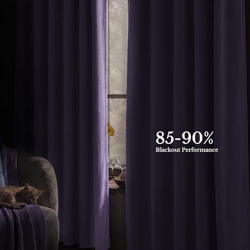 NICETOWN Lavender Purple Curtains for Girls Room, Grommet Room Darkening Thermal Insulated Sound Blocking Elegant Window Treatments for Children Room/Bedroom, 2 Panels, W52 x L84 - Image 4
