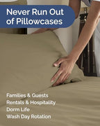 Queen Pillow Cases - 6 Pack Soft Pillowcase Covers - 20" x 30" (Khaki) - Image 5