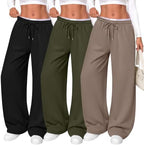 Neer 3 Pack Women's Wide Leg Sweatpants Baggy Pants with Pockets by Neer