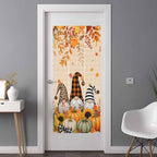 Window Privacy Film Frosted, Thanksgiving Fall Non-Adhesive Static Cling Window Tint, Gnomes Pumpkin Flower Maple Leaf Plaid Insulated Windows Frosted Films for Living Room, 35.4 x 78.7 Inches - Image 3