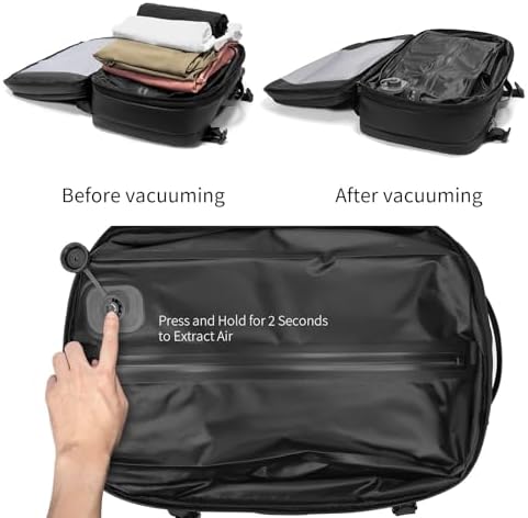 Vacuum Backpack for Travel with Built-In Pump, Expandable Vacuum Compression Carry-On Travel Backpack with Laptop Compartment, Large - Image 3
