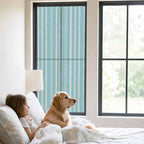 Window Privacy Film Frosted, Sky Blue Striped Static Cling Door Window Covering, Farmhouse Stripes Modern Vintage UV Blocking Windows Film for Office, Hotel, Bedroom, 29.5 x 78.7 Inches - Image 2