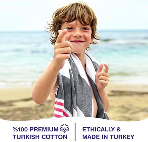 Turkish Beach Towels Set of 4 | Oversized, Quick Dry, Sand Free | 100% Cotton, Large 38x71 Towels for Beach, Pool, Travel | Ultra-Soft, Compact, and Absorbent | Black/Red - Image 2