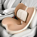 FLORICH 2 in1 Truck Seat Cushion and Lumbar Support Pillow Memory Foam Car Seat Cushion with Adjustable Strap for Truck Driver Long Drives, Fits Semi Truck Seat,Car,Office&Gaming Chair(Light Brown) by FLORICH