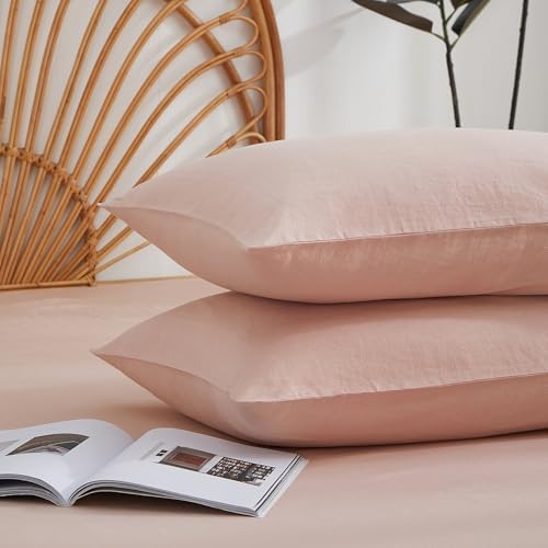 100% French Linen Pillowcase Set of 2, Mothers Day Breathable Envelope Closure Soft Linen Pillow Cover,Soft Luxury Hotel & Home Use, Gift by TSEAPENI