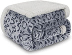 MACEVIA Sherpa Fleece Throw Blanket for Couch Fuzzy 3D Cheetah Blanket Thick Warm Reversible Cozy Comfy Super Soft Leopard Blanket for Bed Sofa 490GSM - Navy Leopard,50x60In by Macevia