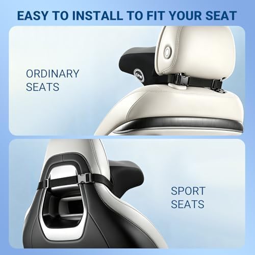 RURISUN U Shaped Pillow,Car Headrest Pillow, for Sleeping with Adjustable Strap Travel Cervical Neck Pillow,100% Memory Foam Breathable Removable Cover(Gray, 1PC) - Image 5