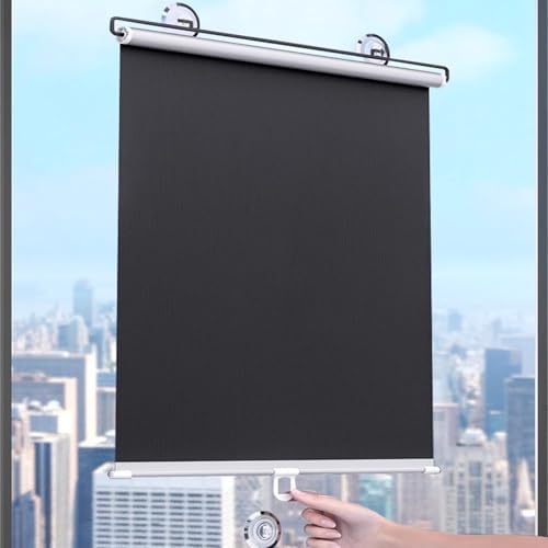 Blackout Roller Blinds Suction Cup Thermal Insulated Shades for Home & Office 100% Light Blocking Retractable Shade No Drill Easy Installation(22X56IN) by Unknown