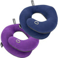 BCOZZY Travel Neck Pillow 2-Pack – Adult Large Navy & Large Purple – Patented Double Support for Airplane & Travel Sleep Comfort by BCOZZY
