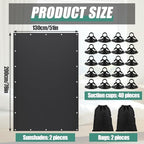 Tegeme 2 Pack Portable Blackout Travel Curtains 51"W x 78"L Black Adjustable Blackout Window Covers with Suction Cups No Drill Black out Window Shade Light Blocker for RV Bedroom Nursery Dorm Use - Image 2